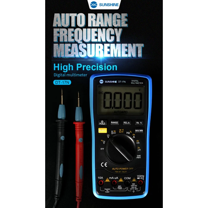 Πολύμετρο Sunshine ψηφιακό DT-17N, AC 700V/DC 1000V, AC/DC 10A