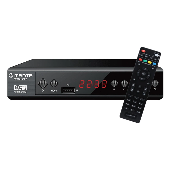 Manta DVBT025PRO Ψηφιακός Δέκτης DVB-T2 (HEVC/H.265) με HDMI/SCART/USB