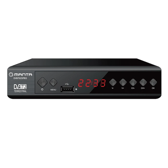 Manta DVBT025PRO Ψηφιακός Δέκτης DVB-T2 (HEVC/H.265) με HDMI/SCART/USB