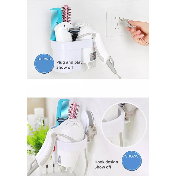 Βάση Οδοντόβουρτσας Ecoco Και Σεσουάρ Μαλλιών E1509, Λευκή