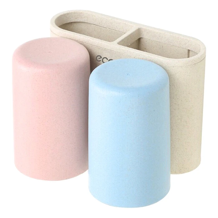 Βάση Οδοντόβουρτσας Ecoco με 2 Ποτήρια E1701, Μπεζ