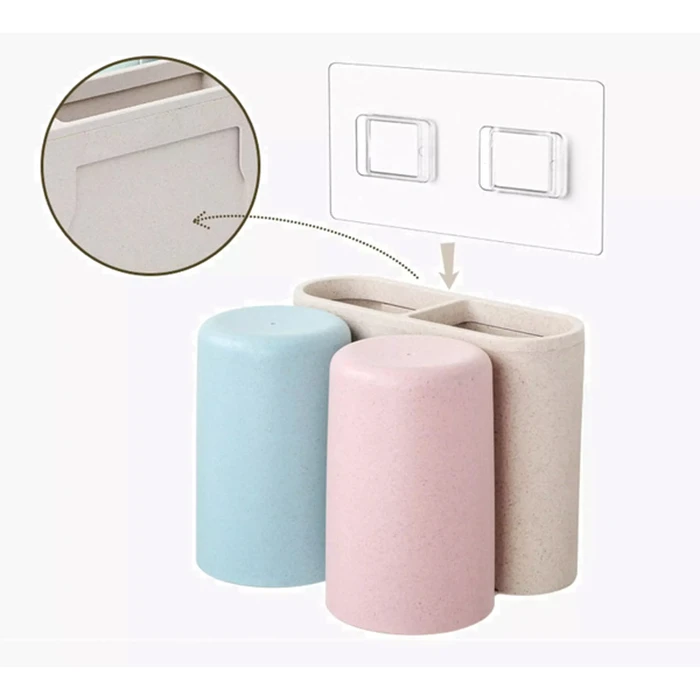 Βάση Οδοντόβουρτσας Ecoco με 2 Ποτήρια E1701, Μπεζ