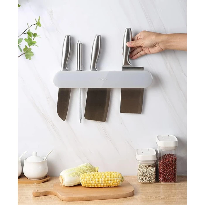 Κρεμάστρα Κουζίνας Ecoco E2027 με 7 Γάντζους, 3.8X6X30cm, Γκρι