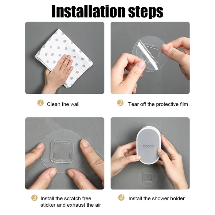 Βάση για Τηλέφωνο Μπάνιου Ecoco E2127, 7.2X6.5X10cm, Γκρι