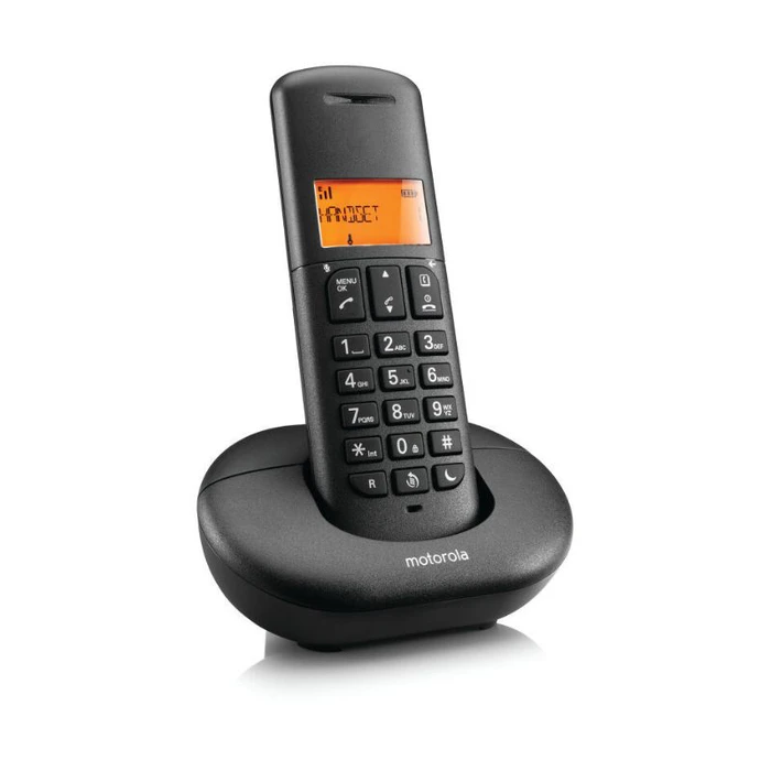 Ασύρματο Τηλέφωνο Motorola E221 Μαύρο με φωτιζόμενη οθόνη, call block, Do Not Disturb και 50 μνήμες