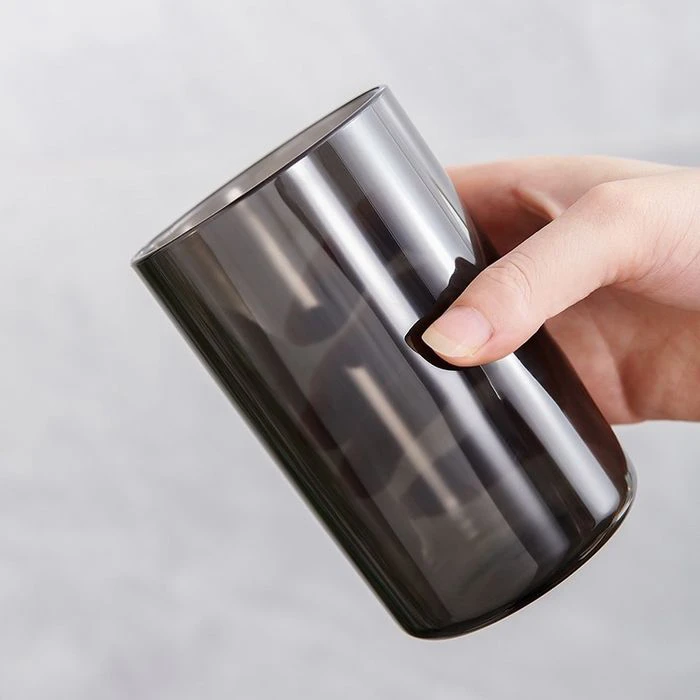 Βάση Οδοντόβουρτσας Ecoco E2229 με 2 Ποτήρια, Μαύρη-Διάφανη