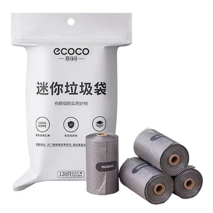 Σακούλες Απορριμμάτων Ecoco E24062, 22X24Cm, Γκρι, 4X30Τμχ