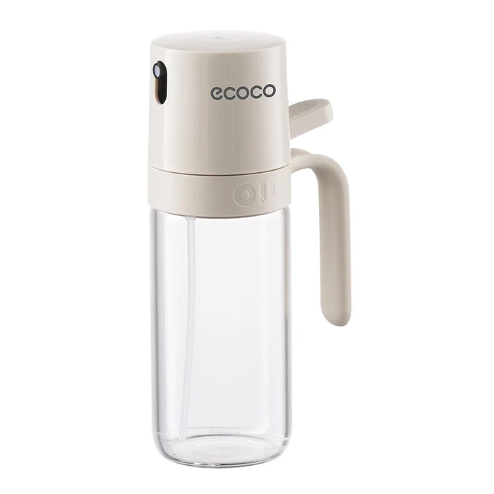 Γυάλινο Δοχείο Λαδιού Ecoco E24235 με Ψεκαστήρα, 250Ml, Γκρι