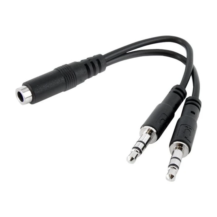 Αντάπτορας Ήχου StarTech.com 3.5mm Audio Jack Y Cable - Headset Splitter - 1 x 3.5mm 4 Position Socket 2 x 3.5mm 3 Position Plug - Black