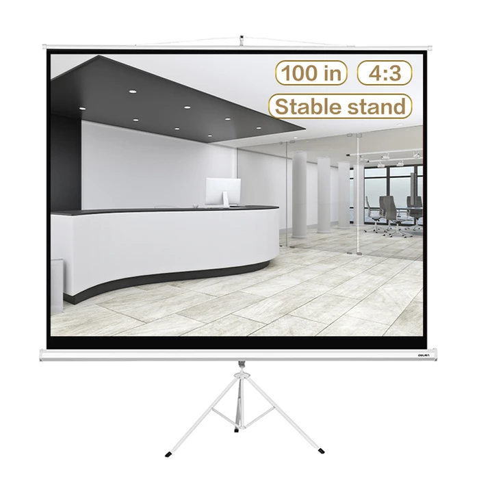 DELI Projector Screen with Tripod White 100 inches