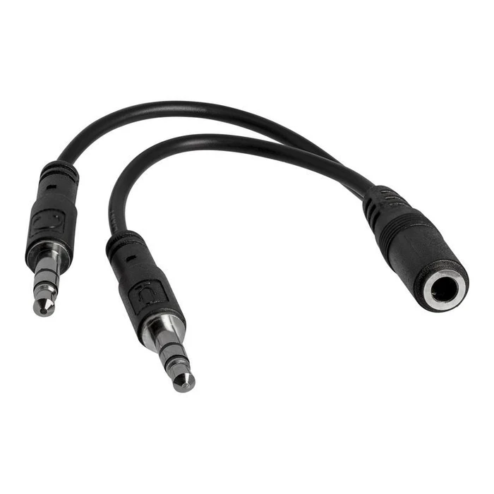 Αντάπτορας Ήχου StarTech.com 3.5mm Audio Jack Y Cable - Headset Splitter - 1 x 3.5mm 4 Position Socket 2 x 3.5mm 3 Position Plug - Black