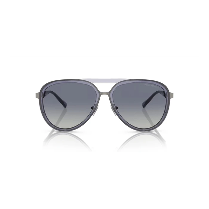 Emporio Armani EA2145-33584L Unisex Sunglasses — 59/16/145, Blue Gradient Lenses, Mixed Gray Frame