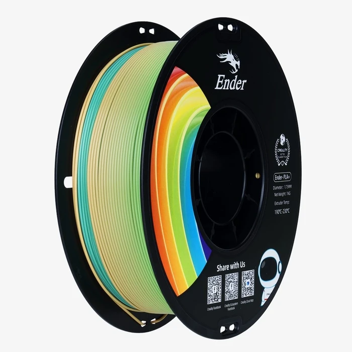 3D Printer Filament Creality EN-PLA+ Rainbow Ender Strength 34MPA Bend 77MPa 1 kg Spool1.75 33010103