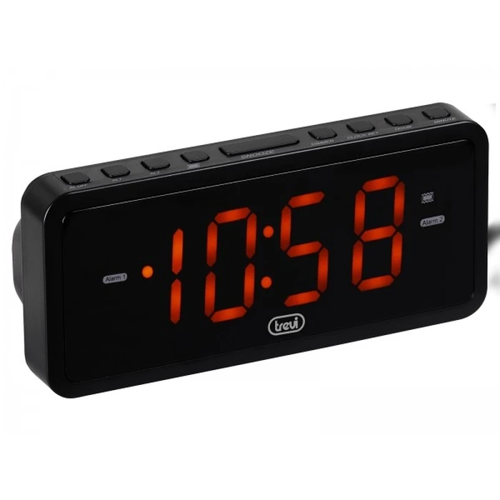 Διπλό Ψηφιακό Ρολόι-Ξυπνητήρι Trevi Μαύρο EC-882 