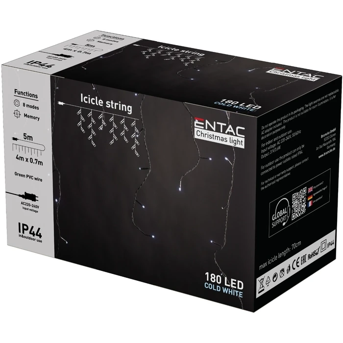 Χριστουγεννιάτικα Κουρτίνα Entac IP44 144 LED RGB 8x8 Λειτουργίες 1x1
