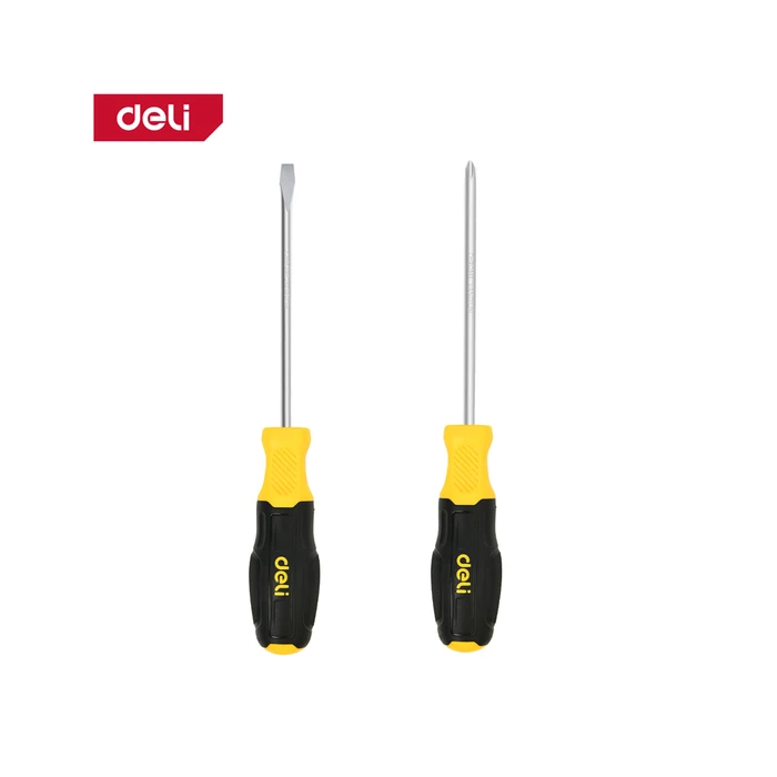 Deli EDL630002N Σετ 2 Μαγνητικά Κατσαβίδια SL6x125mm / PH2x125mm Κίτρινο