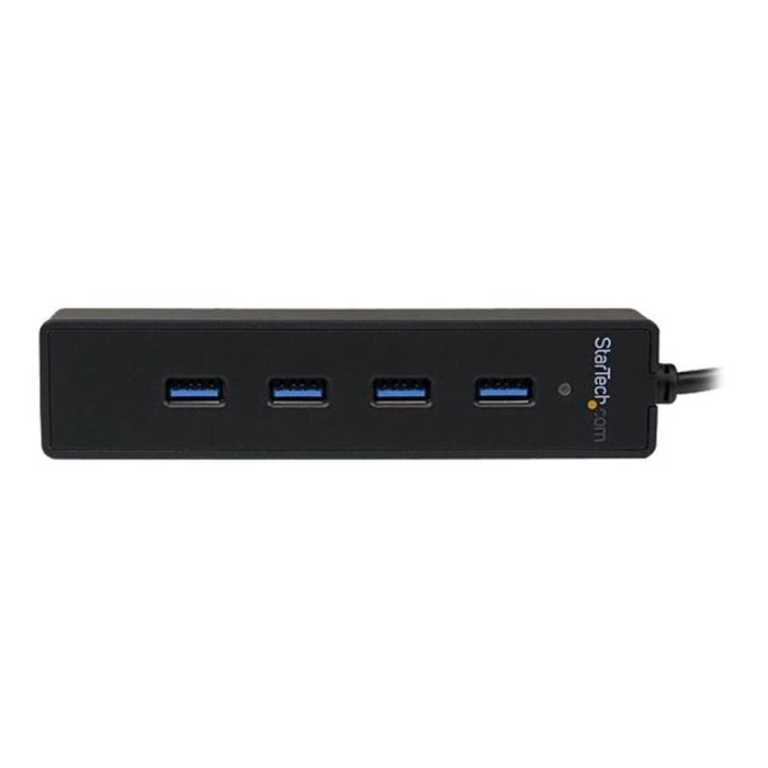 USB Hub StarTech 4 Port USB 3.0 SuperSpeed Hub - Black - Portable external with built-in cable hub - 4 ports