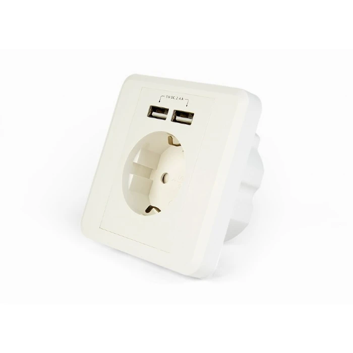 Χωνευτή Πρίζα Ρεύματος Energenie AC With 2 PORT USB Charger 2,4A WHITE