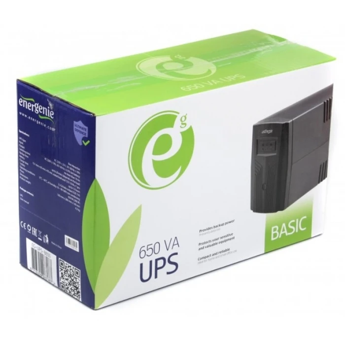 UPS Energenie 650VA SUCKO SOCKETS Black