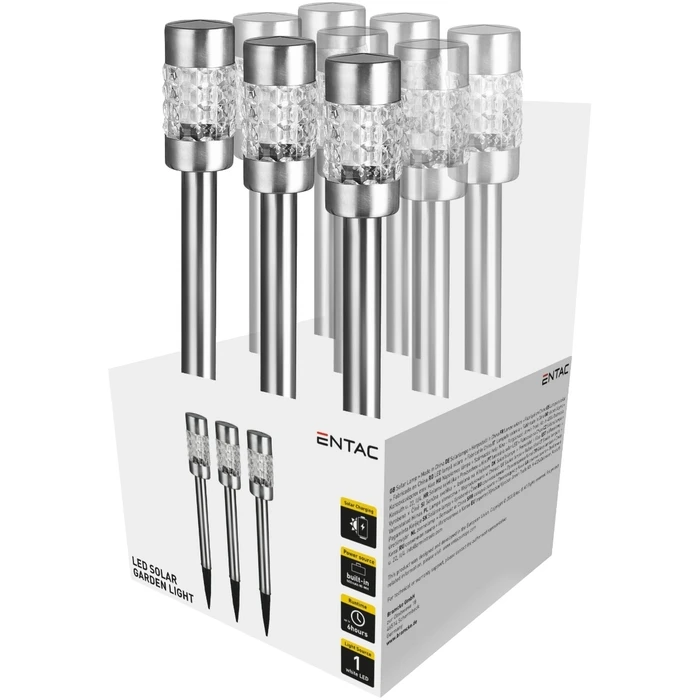 Ηλιακά Φωτιστικά Entac Κήπου 57cm Ανοξείδωτο ατσάλι με Μωσαϊκό (9τμχ)