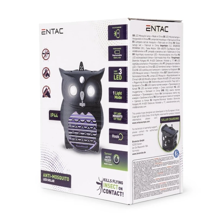 Ηλιακό Φωτιστικό Entac Αντικουνουπικό Κήπου Κρεμαστό UV