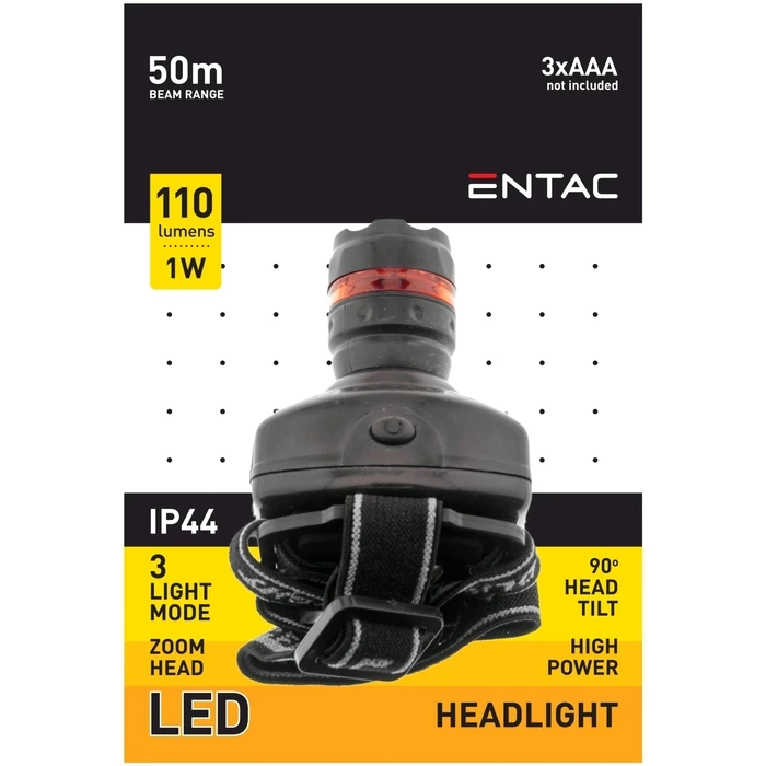 Φακός Κεφαλής Entac Zoom 1W Πλαστικό