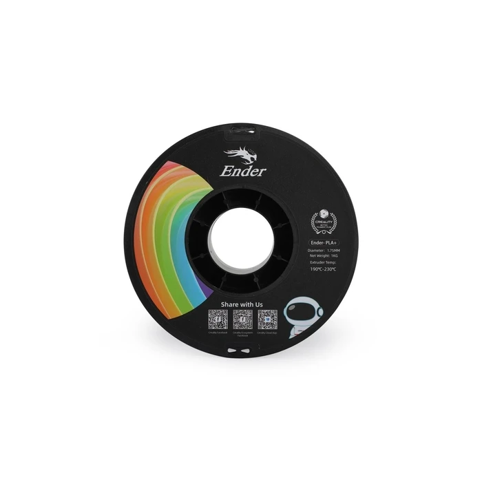3D Printer Filament Creality EN-PLA+ Black, Ender Tensile Str. 34MPA, Bending 77MPa, 1 kg Spool1.75