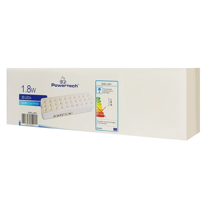 Προβολέας LED Powertech εκτάκτου ανάγκης EMEL-0001, 1800mah, λευκό