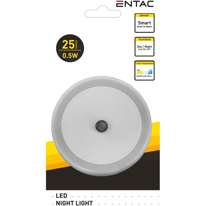 Φωτάκι Νυκτός Entac 0.5W Στρογγυλό Ψυχρό ʼσπρο