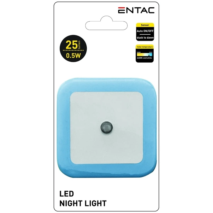 Φωτάκι Νυκτός Entac 0.5W Τετράγωνο Ψυχρό Μπλέ