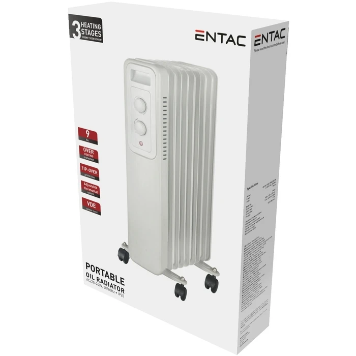 Καλοριφέρ Λαδιού Entac Oil Heater 9 Fins 2000W White