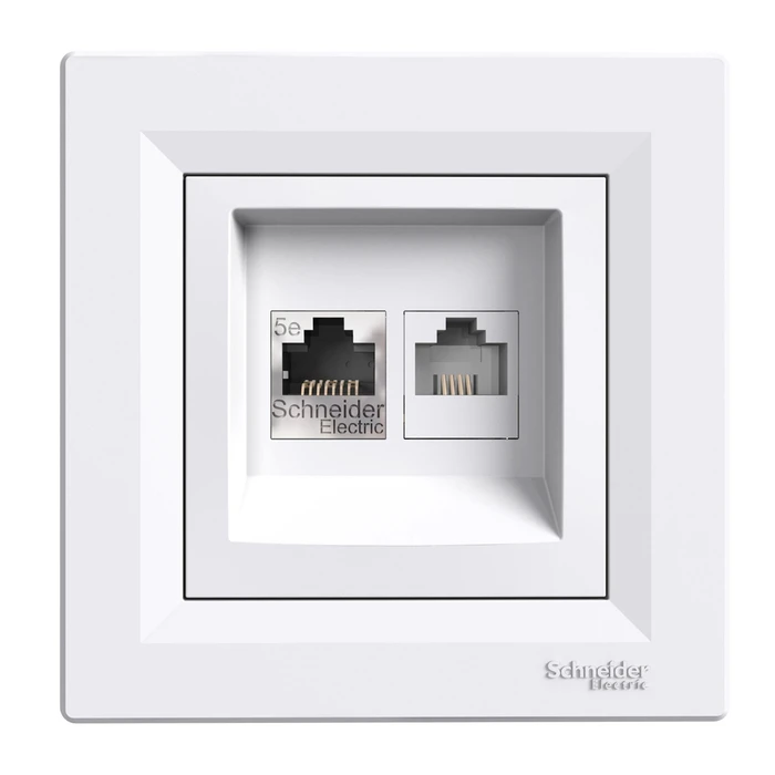 Πρίζα Δικτύου Schneider Electric Επιτοίχια RJ45 & Rj12 Asfora Eph4900121
