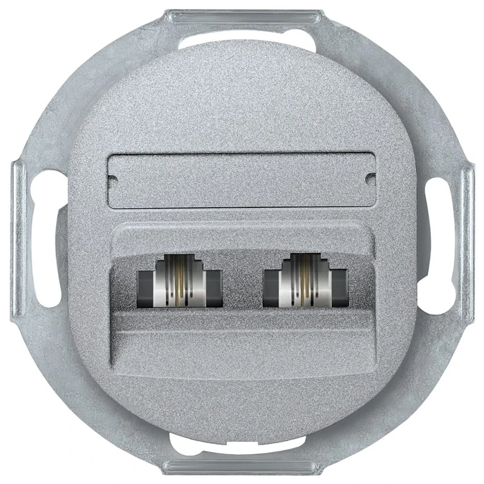 Πρίζα Τηλεφώνου EON E613.S Double without cover frame 2xRJ12 6/4 Cat 3, silver