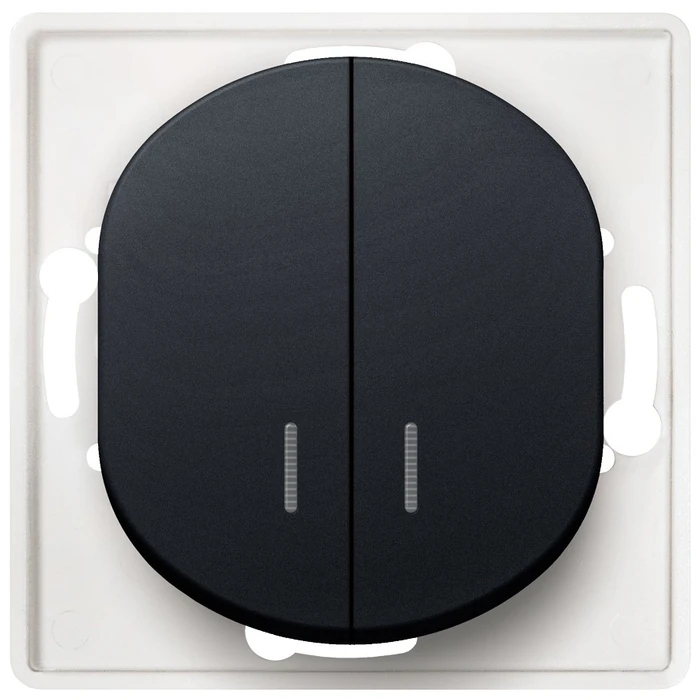 Διακόπτης Τοίχου EON E626.E1 Serial with indication without cover frame soft-touch black