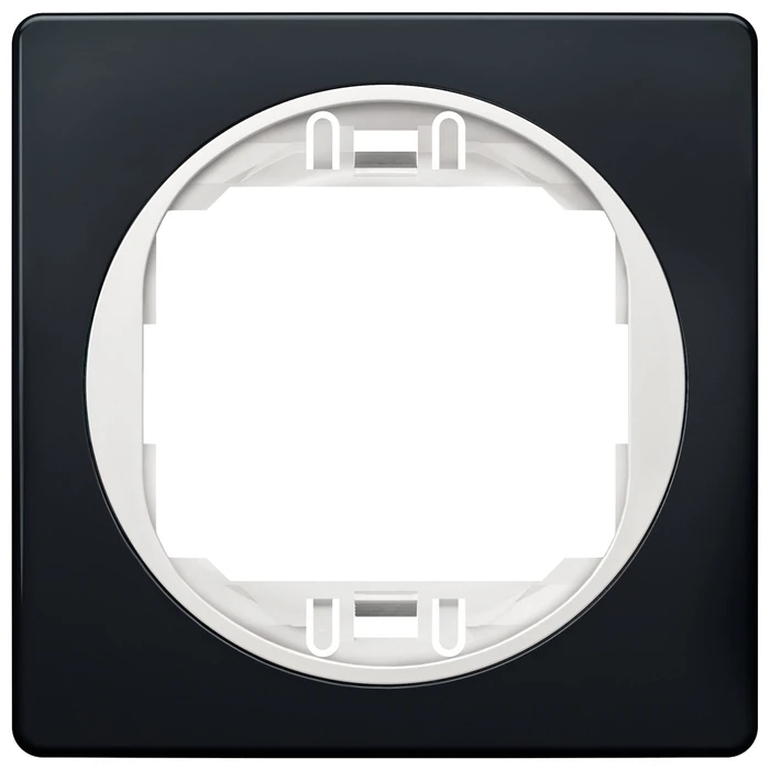 Πλαίσιο Διακόπτη EON E6801.E10 One-gang 80x80, soft-touch black with white holder