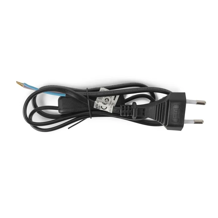 Entac Rewireable Cable 2G0.75 with ON/OFF Switch Black 1m