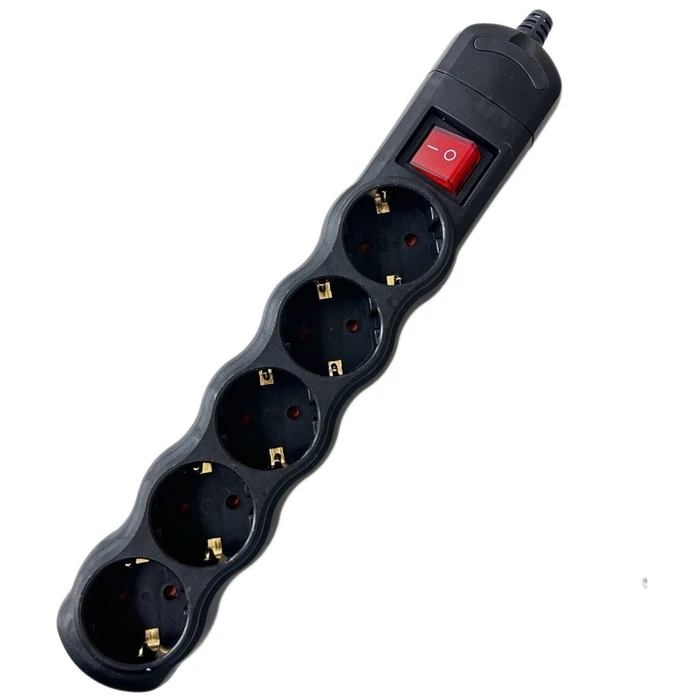 Πολύπριζο Entac Rewireable 5 Sockets with Switch Black