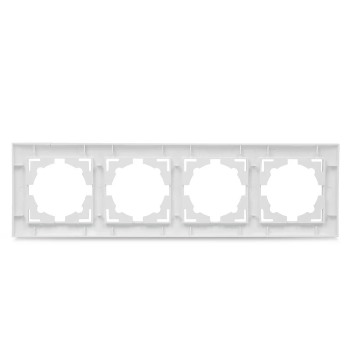 Πλαίσιο Διακόπτη Entac Arnold - Πρίζας 4 Θέσεων Καθέτως Λευκό