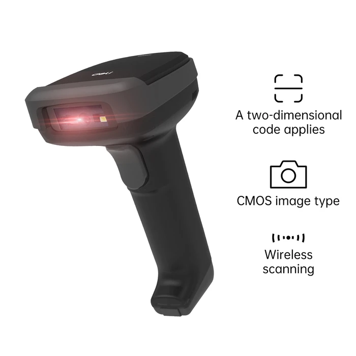 Deli Wireless Barcode Scanner Black ES221