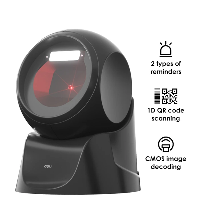 Barcode Scanner DELI 1D 2D Desktop Black ES231