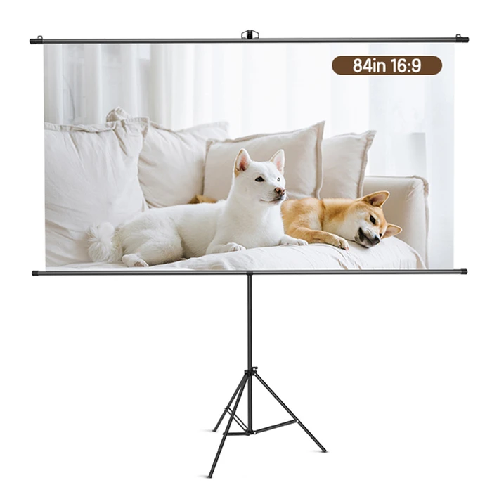Projection Screen DELI Bracket Projector Screen 84 Inch Black