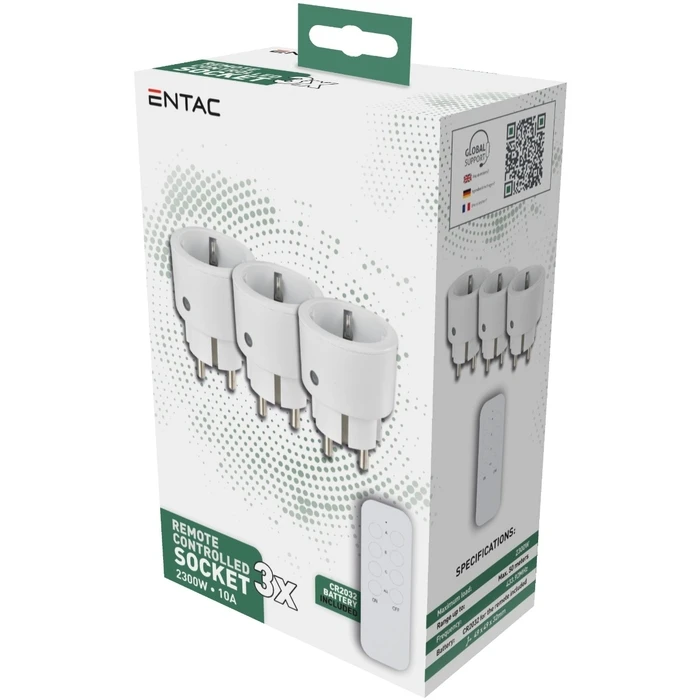 Μονόπριζο Entac Remote Controlled Set 3xSockets with RC