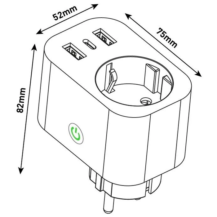 Smart Προσαρμογέας Entac Τροφοδοσίας 2.4A WIBLE