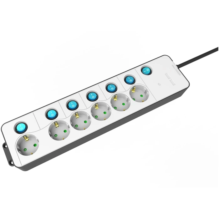 Πολύπριζο Entac 6 Θέσεων με Ξεχωριστούς Διακόπτες 3G1.5 1.5m