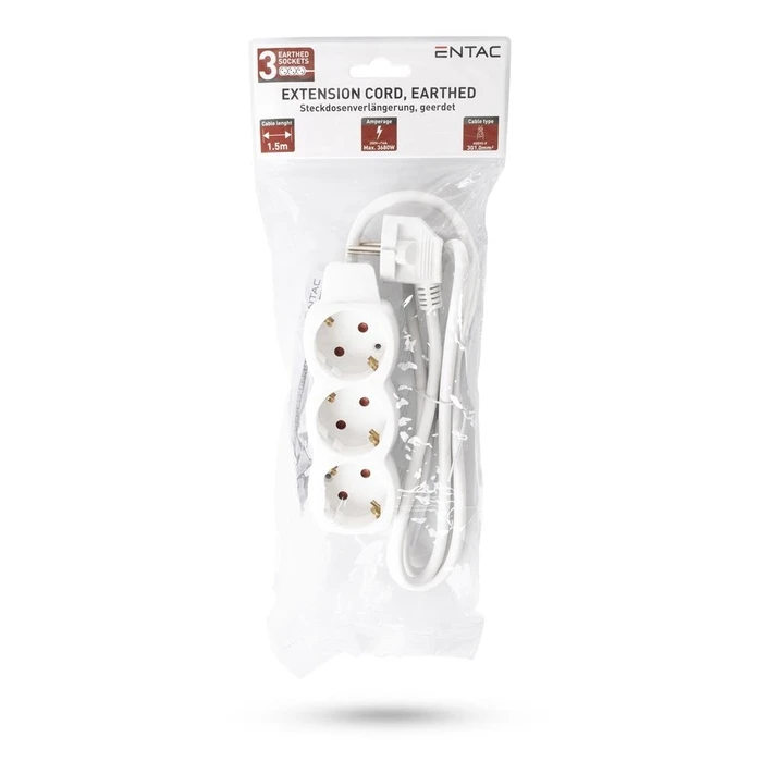 Entac Πολύπριζο 3 Θέσεων 3x1.0mm 1.5m