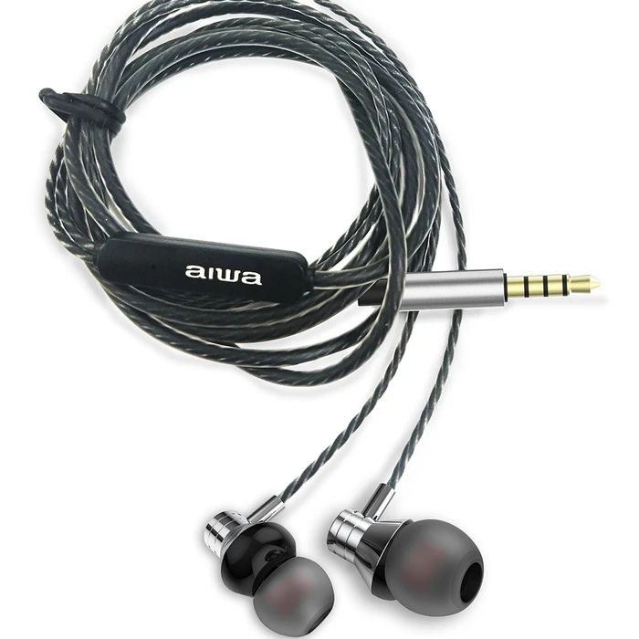 Handsfree Ακουστικά Aiwa Stereo 3,5mm IN-EAR With REMOTE and MIC SILVER