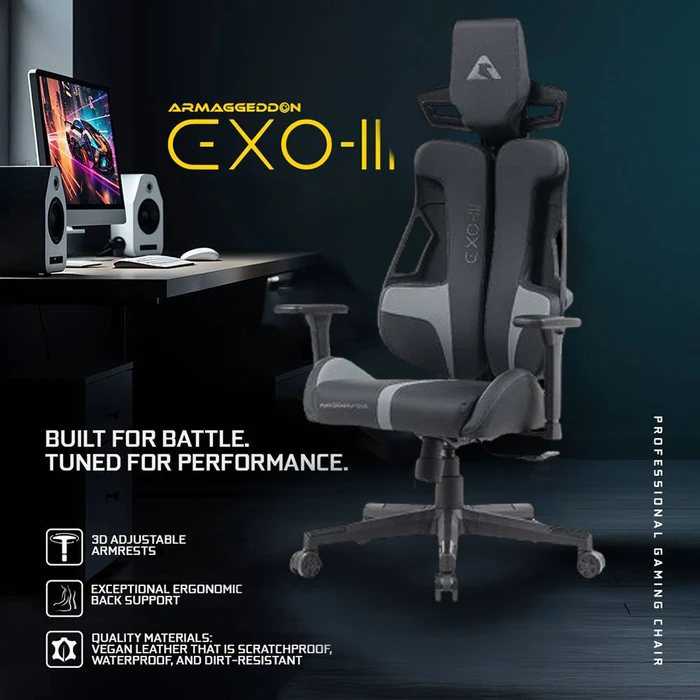 Καρέκλα Gaming Armaggeddon Vegan Leather Ergonomic Back Exo Iii Honey Bourbon