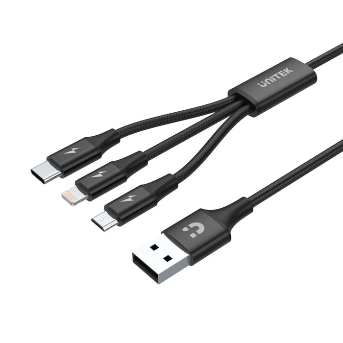 Καλώδιo USB UNITEK C14049BK 1.2 m 2.0 C Micro-B/Lightning Black