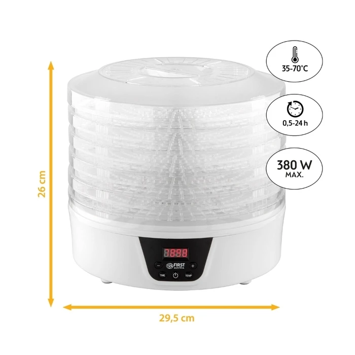 Αποξηραντής Τροφίμων 5 Επιπέδων 380w Ψηφιακός First Austria FA-5126-8 