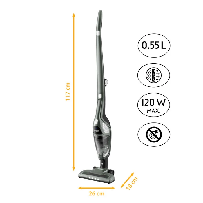 Σκούπα Stick First Austria FA-5541-3-GR Γκρι ασύρματη 2 σε 1, 0.55L  120W, 22.2V